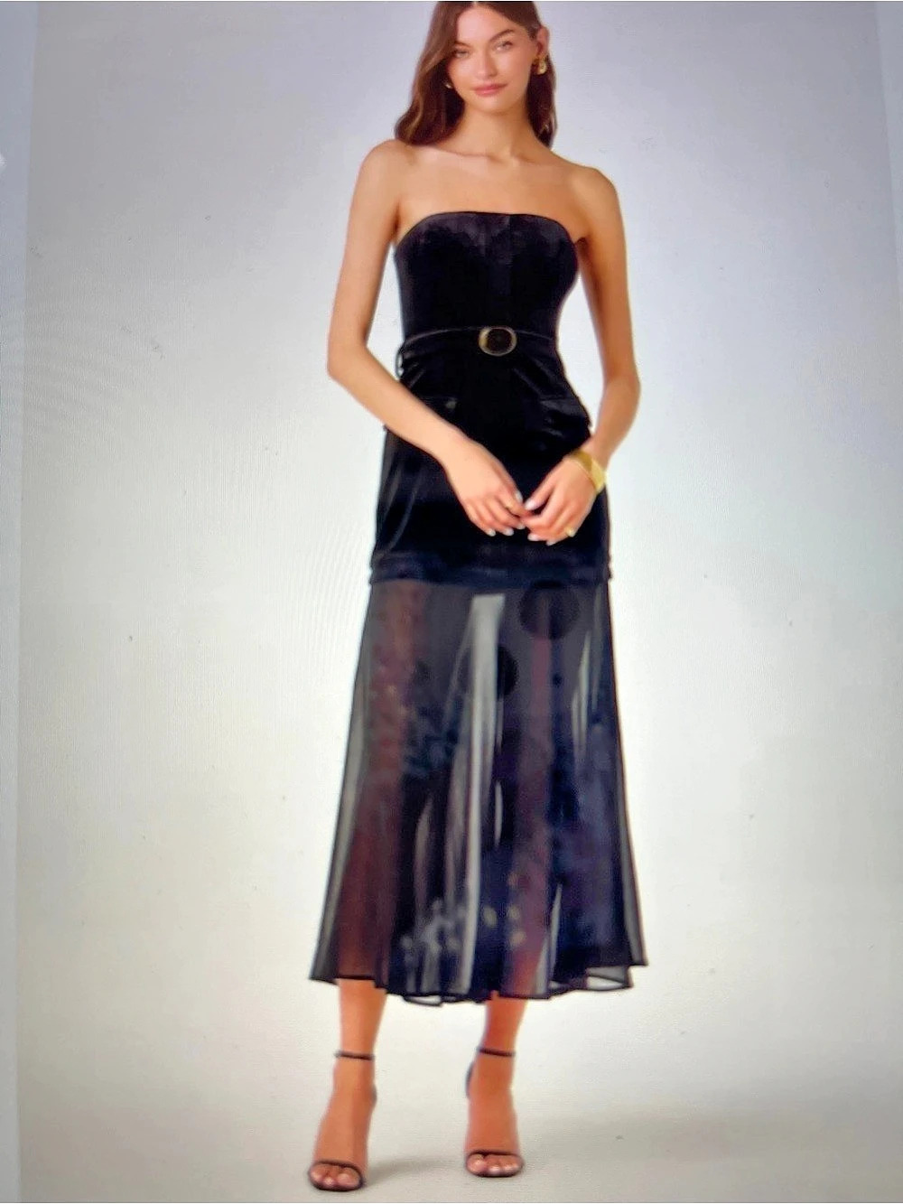 ASTR the Label…Black Velvet Midi Dress Size Medium NWT